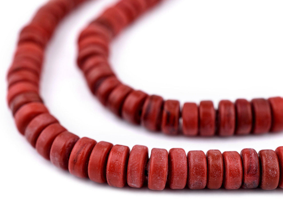Red Java Glass Button Beads (8mm) - The Bead Chest