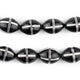 Black French Cross Silver-Inlaid Oval Arabian Prayer Beads - The Bead Chest
