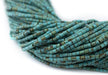 Blue Toned Turquoise-Style Afghani Stone Cylinder Beads (2mm) - The Bead Chest