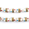 Brass-Inlaid Camel Bone Arabian Prayer Beads (14x9mm)