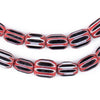Black & Red Chevron Beads (12x9mm)