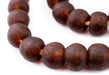 Amber Black Swirl Recycled Glass Beads (18mm) - The Bead Chest