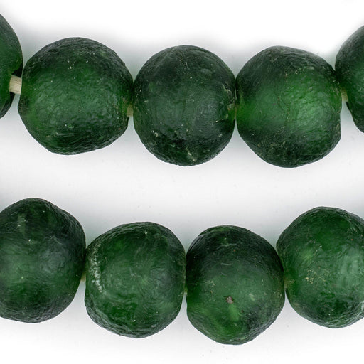 Super Jumbo Green Recycled Glass Beads (35mm) - The Bead Chest