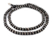 Silver-Inlaid Black Bone Mala Beads (8mm) - The Bead Chest