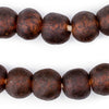 Amber Black Swirl Recycled Glass Beads (18mm)