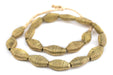 Wound Flattened Bicone Ghana Brass Beads (31x17mm) - The Bead Chest