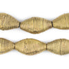 Wound Flattened Bicone Ghana Brass Beads (31x17mm)
