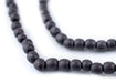 Dark Grey Round Natural Wood Beads (5mm) - The Bead Chest