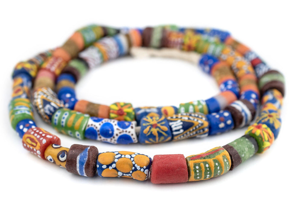 Mixed Cylindrical Krobo Beads (Long Strand) - The Bead Chest