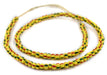 Matte Yellow Green & Red Ghana Chevron Beads (7mm) - The Bead Chest