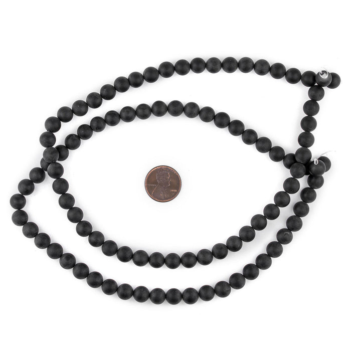 Matte Round Black Onyx Beads (8mm) - The Bead Chest