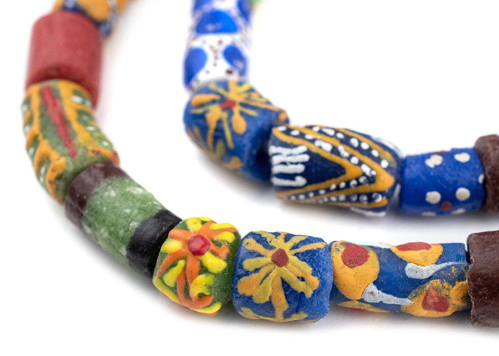 Mixed Cylindrical Krobo Beads (Long Strand) - The Bead Chest