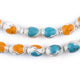 Turquoise & Amber Color Inlaid Camel Bone Arabian Prayer Beads (14x9mm) - The Bead Chest