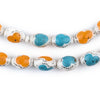 Turquoise & Amber Color Inlaid Camel Bone Arabian Prayer Beads (14x9mm)