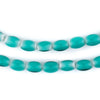 Seafoam Green Oval White Heart Beads (9x7mm)