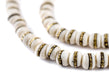 Brass-Inlaid White Bone Mala Beads (6mm) - The Bead Chest
