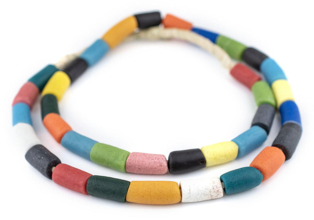 Multicolor Unpainted Krobo Beads (18x11mm) - The Bead Chest
