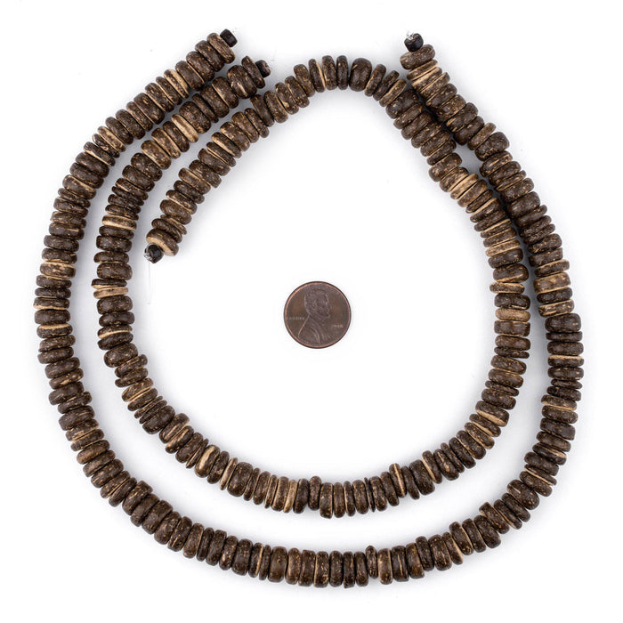 Chocolate Disk Coconut Shell Beads (10mm) - The Bead Chest