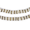 Brass-Inlaid White Bone Mala Beads (6mm)