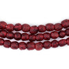 Red Black Swirl Recycled Glass Beads (7mm)