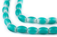 Seafoam Green Oval White Heart Beads (9x7mm) - The Bead Chest