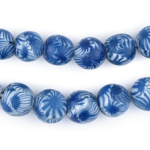 Round Blue Millefiori Beads (12mm) - The Bead Chest
