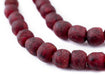 Red Black Swirl Recycled Glass Beads (9mm) - The Bead Chest