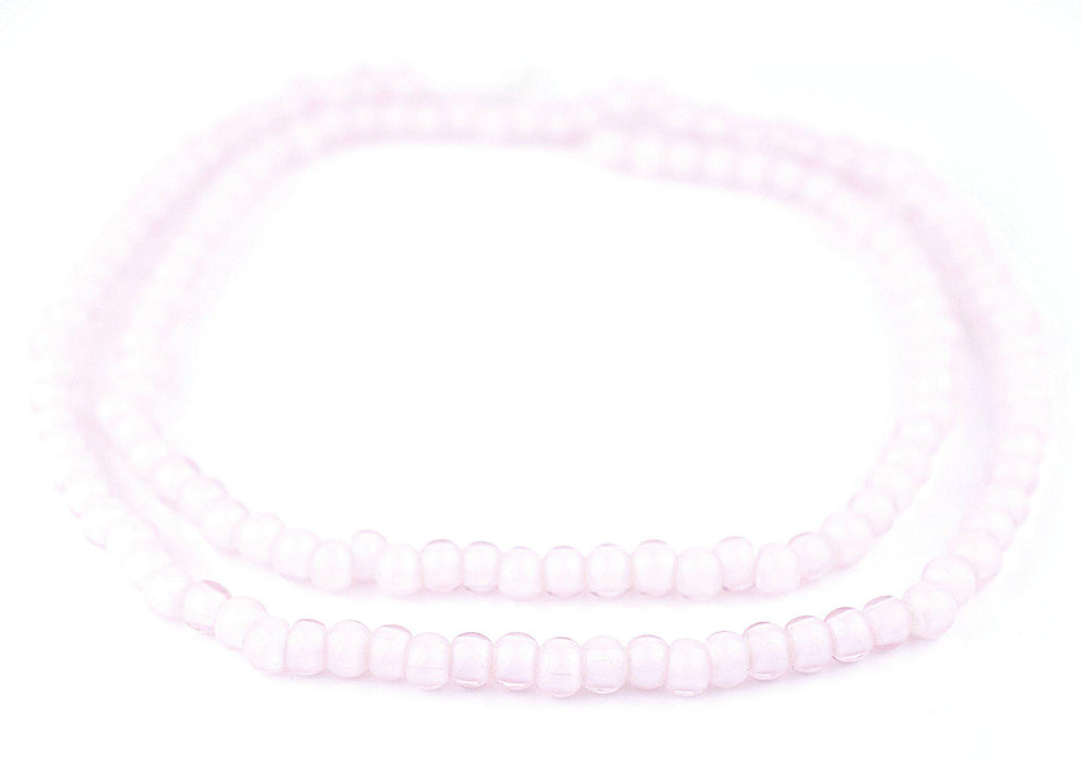 Pastel Pink White Heart Beads (6mm) - The Bead Chest