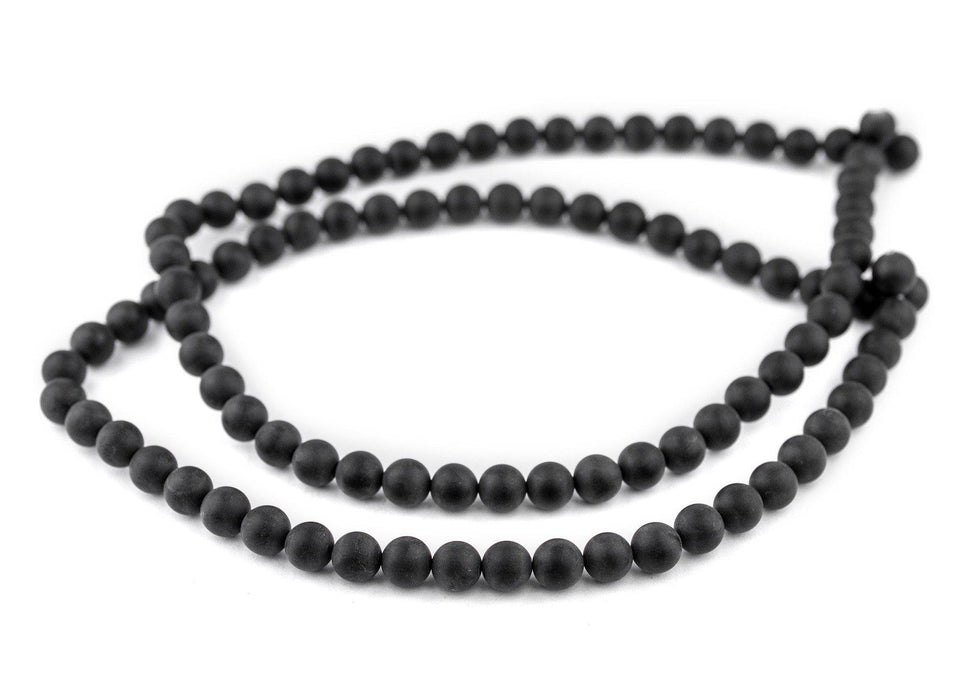 Matte Round Black Onyx Beads (8mm) - The Bead Chest