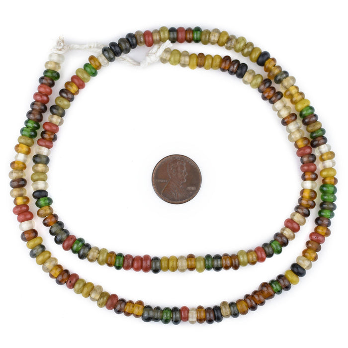 Faded Medley Baby Rondelle Java Glass Beads - The Bead Chest
