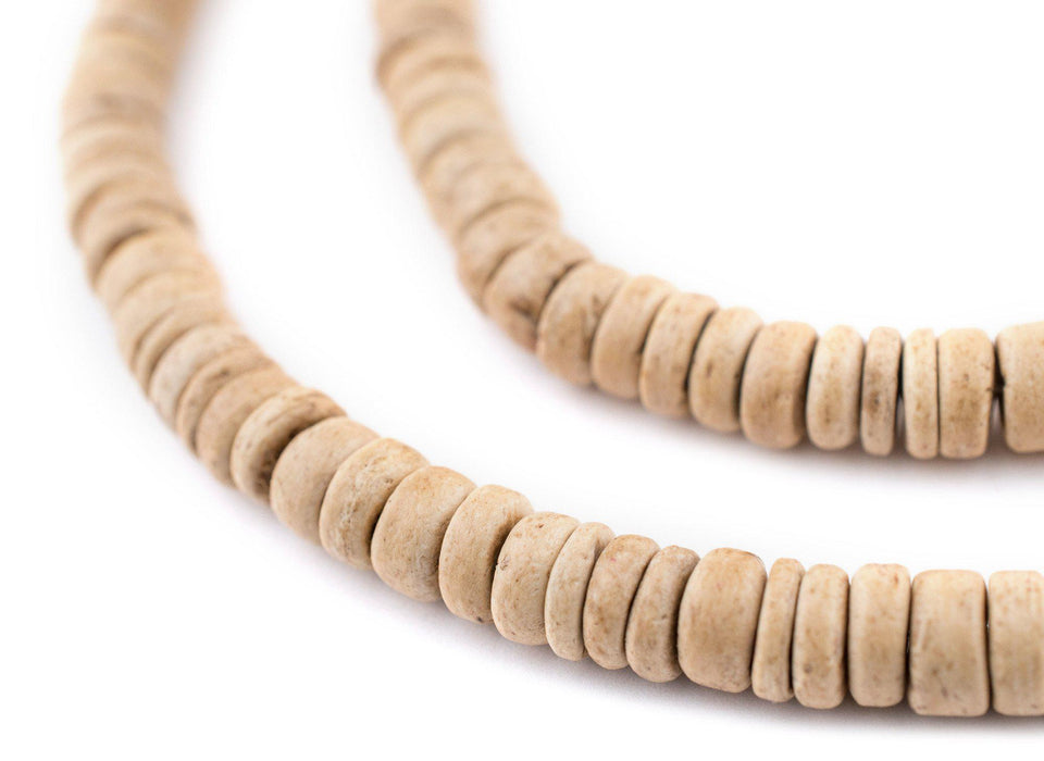 Cream Disk Coconut Shell Beads (8mm) - The Bead Chest