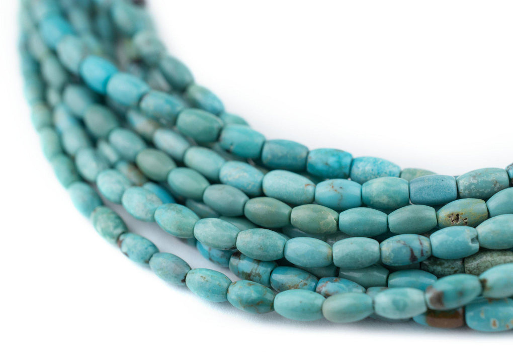 Blue Turquoise Rice Beads (5x3mm) - The Bead Chest