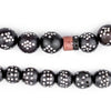 Round Antique Inlaid Yemenite Black Coral Beads
