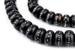 Rondelle Antique Inlaid Yemenite Black Coral Beads - The Bead Chest
