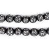 Round Antique Inlaid Yemenite Black Coral Beads