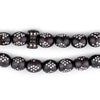 Round Antique Inlaid Yemenite Black Coral Beads