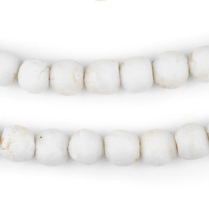 White Round Sandcast Beads (11mm)