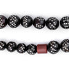 Round Antique Inlaid Yemenite Black Coral Beads