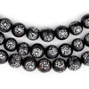 Round Antique Inlaid Yemenite Black Coral Beads