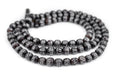Round Antique Inlaid Yemenite Black Coral Beads - The Bead Chest