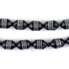 Premium Silver Inlaid Striped Oval Arabian Prayer Beads (14x9mm)