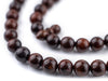 Dark Brown Round Wooden Arabian Prayer Beads (6mm) - The Bead Chest