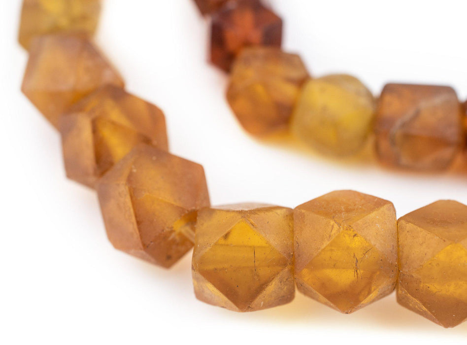 Old Amber Vaseline Cube Trade Beads - The Bead Chest