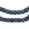 Dark Grey Opaque Recycled Glass Beads (9mm)