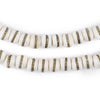 Brass-Inlaid White Bone Mala Beads (8mm)