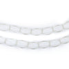 Clear Oval White Heart Beads (9x7mm)