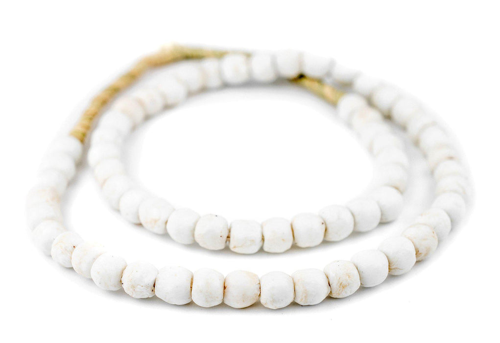 White Round Sandcast Beads (9mm) - The Bead Chest
