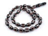 Red Dotted Inlaid Oval Arabian Prayer Beads (14x9mm) - The Bead Chest