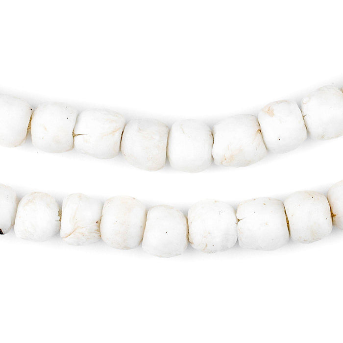 White Round Sandcast Beads (9mm) - The Bead Chest