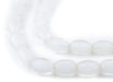 Clear Oval White Heart Beads (9x7mm) - The Bead Chest